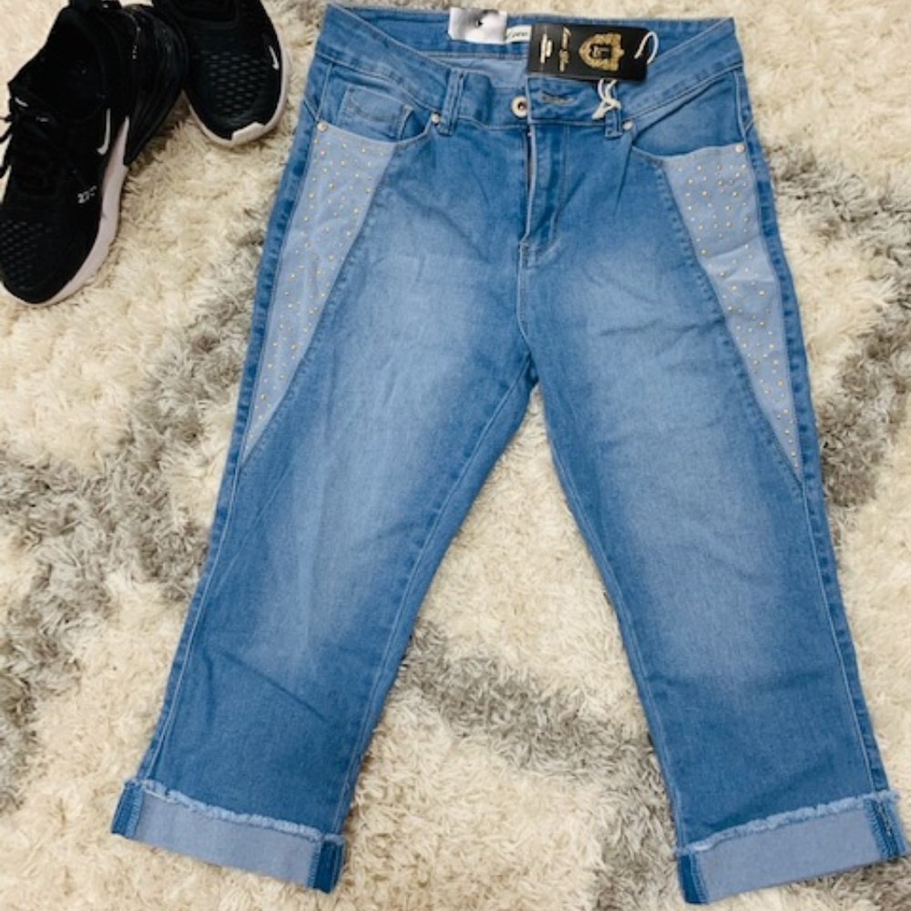Studded Capri Denim